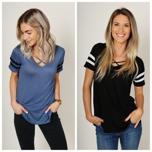 Cross Cross Varsity Short Sleeves Tee